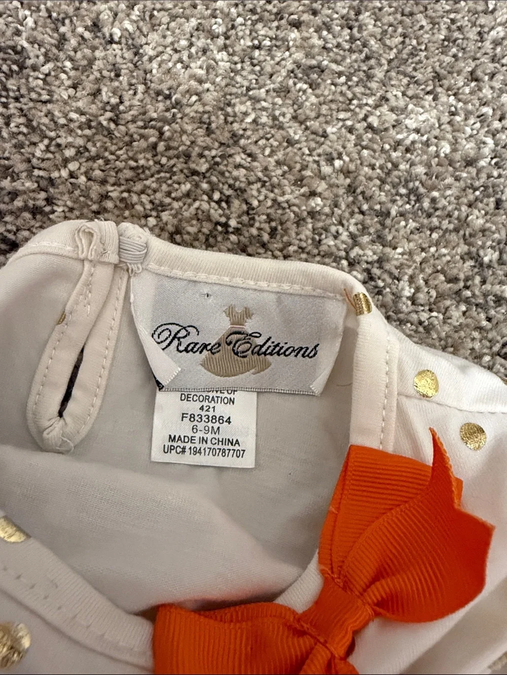 Rare Editions Fall Pumpkin Outfit NWT 2 piece set